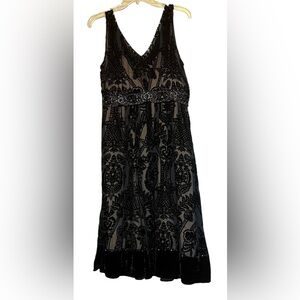 ECI Elegant Black Beaded and Embroider Size 12